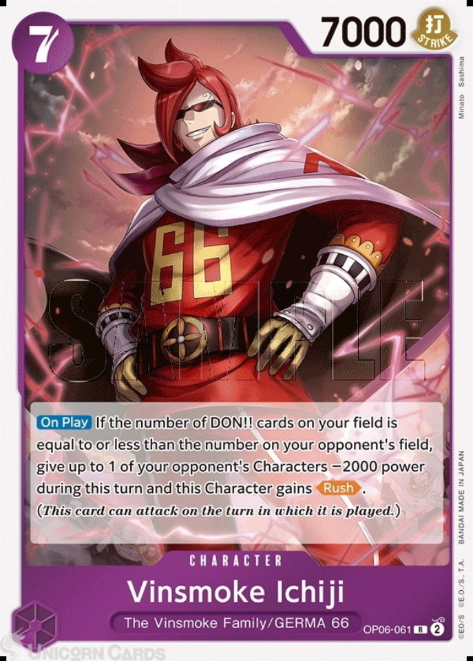 OP06-061 Vinsmoke Ichiji : Rare One Piece English TCG Card : OP06