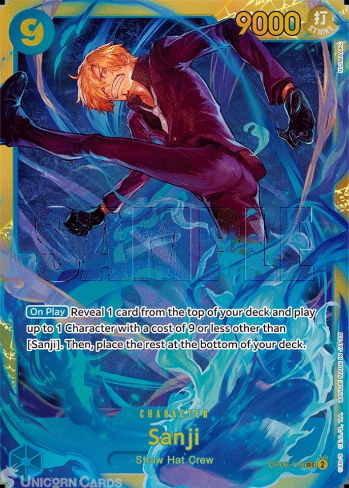 OP06-119 Sanji : Secret Rare One Piece English TCG Card : OP06