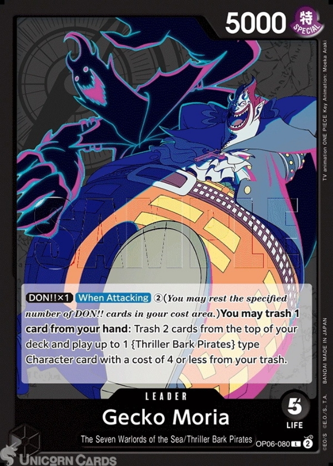 OP06-080 Gecko Moria : Leader One Piece English TCG Card : OP06