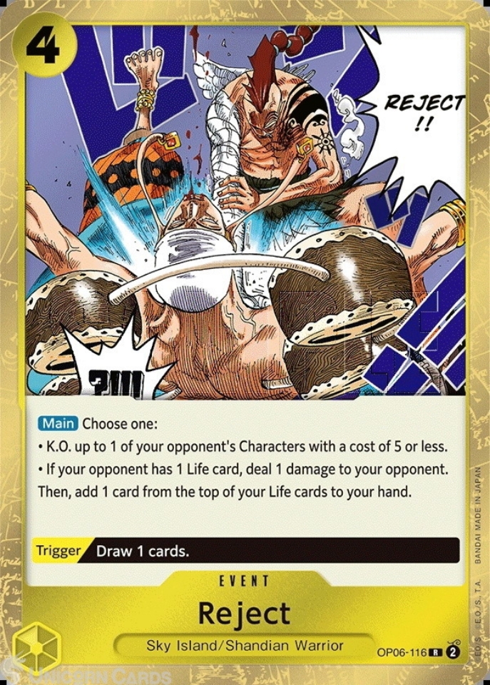 OP06-116 Reject : Rare One Piece English TCG Card : OP06: Wings Of The  Captain