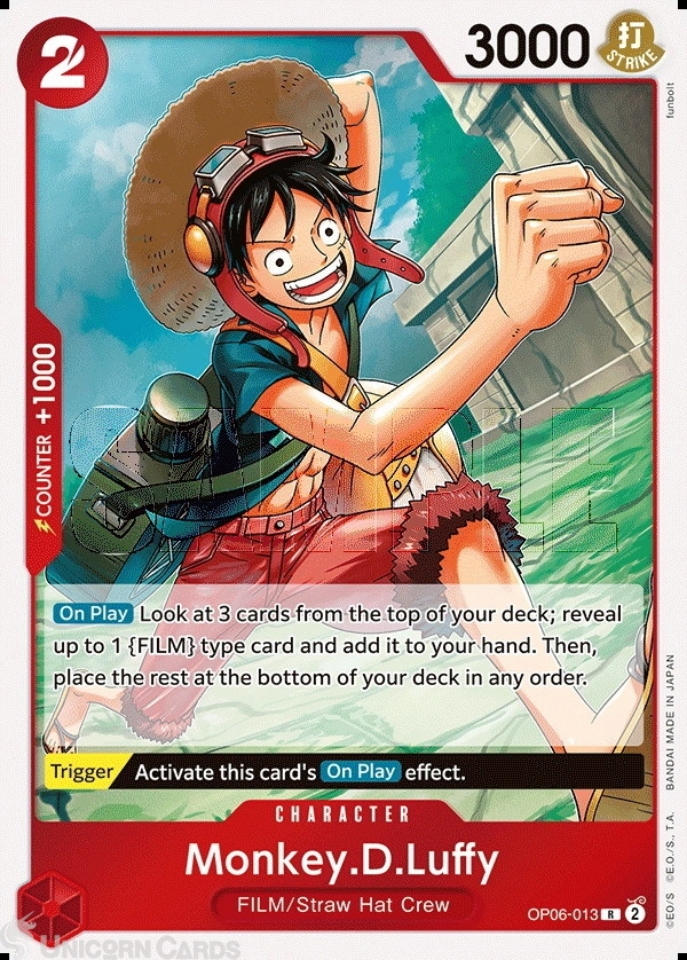 OP06-013 Monkey.D.Luffy : Rare One Piece English TCG Card : OP06