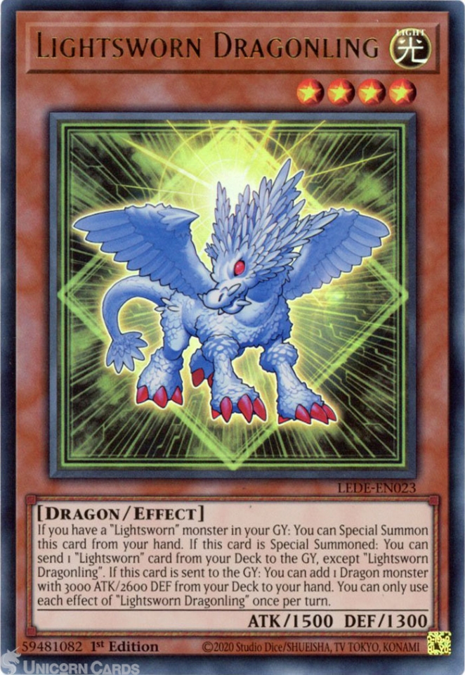 LEDE-EN023 Lightsworn Dragonling : Ultra Rare 1st Edition