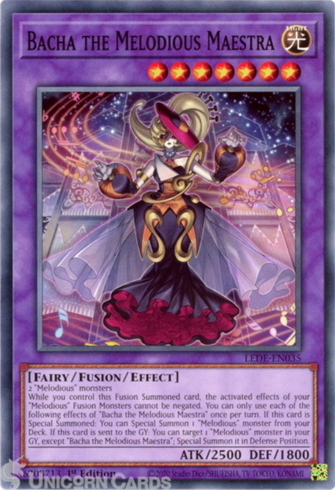 LEDE-EN035 Bacha the Melodious Maestra : Common 1st Edition YuGiOh Card::  Unicorn Cards - YuGiOh!, Pokemon, Digimon and MTG TCG Cards for Players and  Collectors.