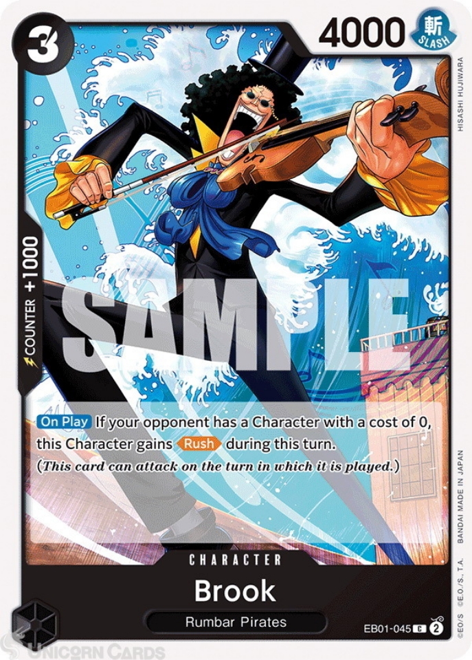 EB01-045 Brook : Common One Piece English TCG Card : EB01: Extra Booster -  Memorial Collection:: Unicorn Cards - YuGiOh!, Pokemon, Digimon and MTG TCG  Cards for Players and Collectors.