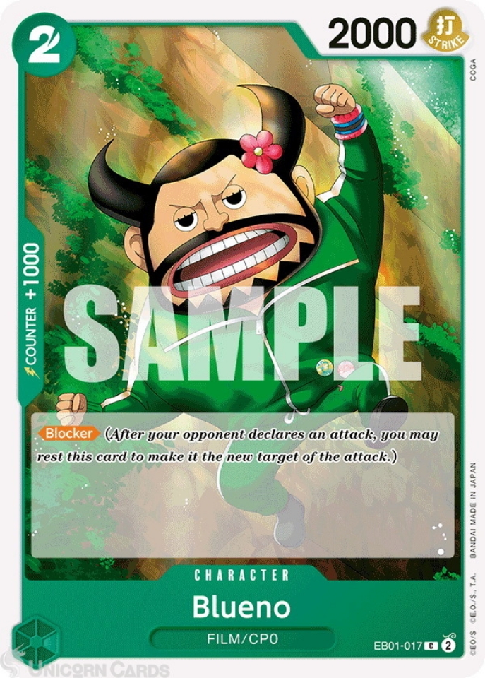 EB01-017 Blueno : Common One Piece English TCG Card : EB01: Extra ...