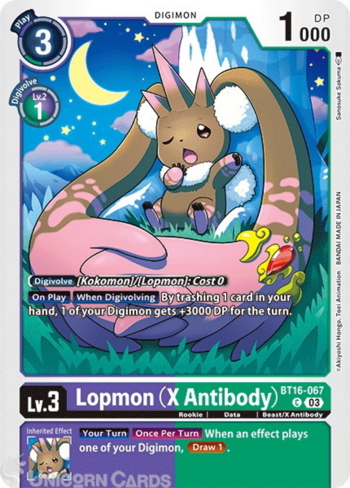 BT16-067 Lopmon (X Antibody) : Common Digimon Card : BT16
