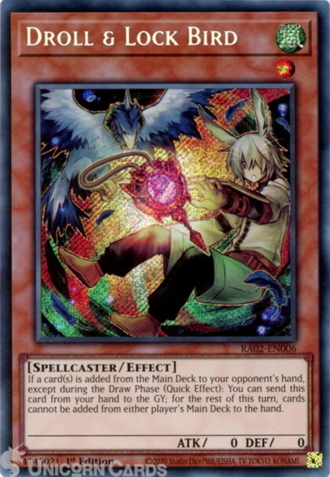 RA02-EN006 Droll & Lock Bird Alt Art : Secret Rare 1st Edition