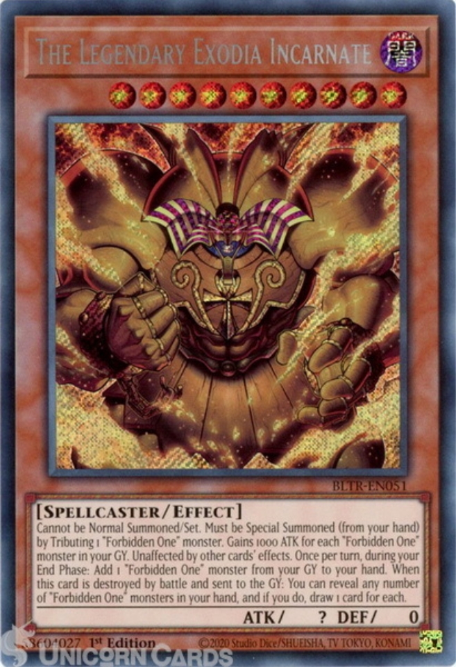 BLTR-EN051 The Legendary Exodia Incarnate : Secret Rare 1st Edition ...