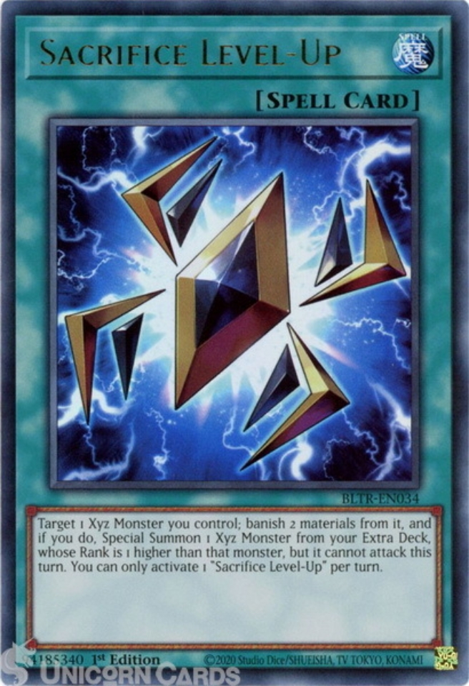 BLTR-EN034 Sacrifice Level-Up : Ultra Rare 1st Edition YuGiOh Card::  Unicorn Cards - YuGiOh!, Pokemon, Digimon and MTG TCG Cards for Players and  Collectors.