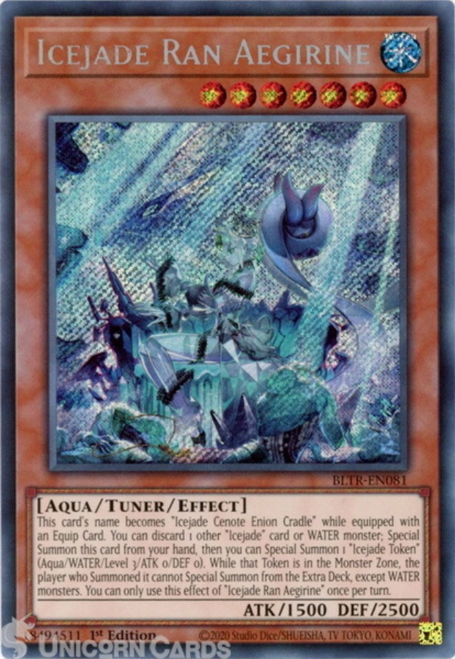 BLTR-EN081 Icejade Ran Aegirine : Secret Rare 1st Edition YuGiOh Card