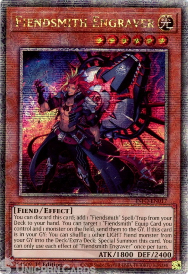 INFO-EN017 Fiendsmith Engraver : Quarter Century Secret Rare 1st ...