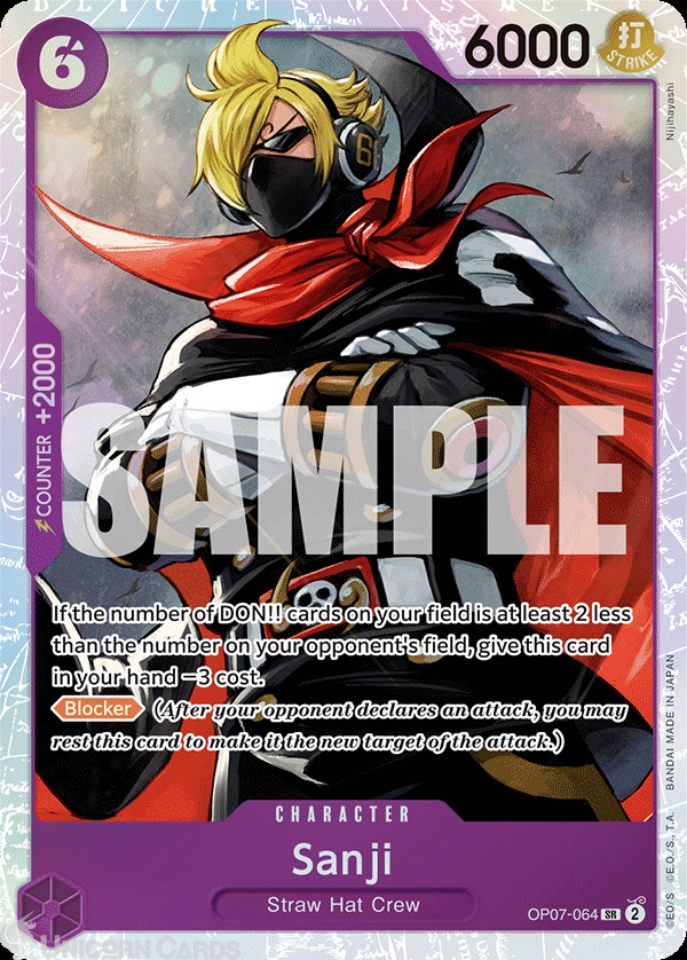 OP07-064 Sanji : Super Rare Foil English One Piece TCG Card : OP07