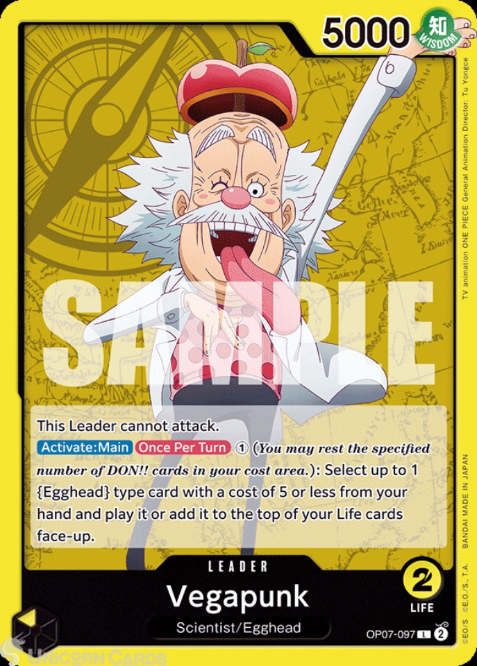 OP07-097 Vegapunk : Leader English One Piece TCG Card : OP07: 500