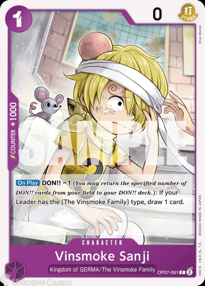 OP07-061 Vinsmoke Sanji : Common English One Piece TCG Card : OP07
