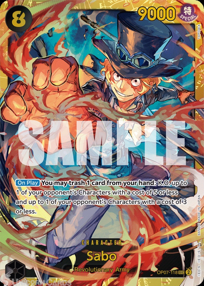 サボ SEC OP07-118 OP07-118 Sabo : Secret Rare Foil English One Piece TCG Card : OP07