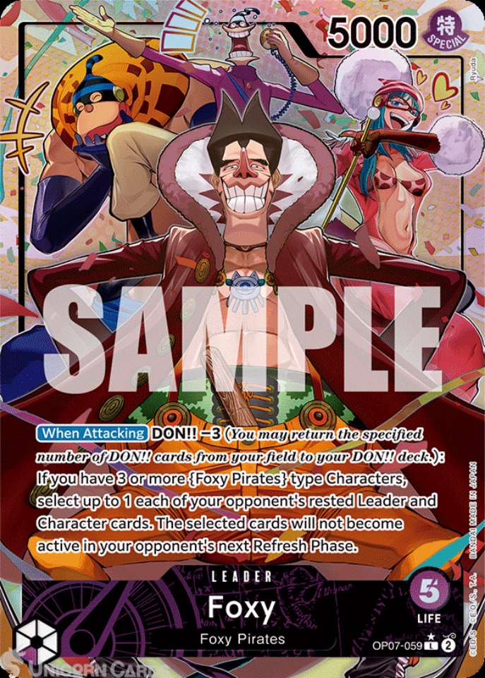 OP07-059 Foxy : Leader Alt Art Foil English One Piece TCG Card