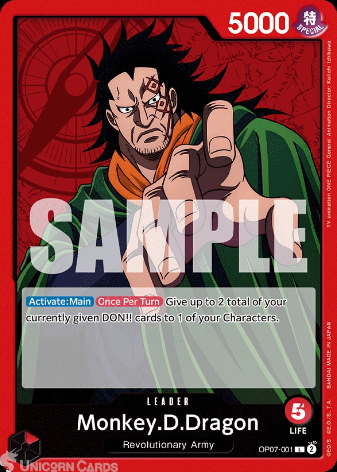 OP07-001 Monkey.D.Dragon : Leader English One Piece TCG Card