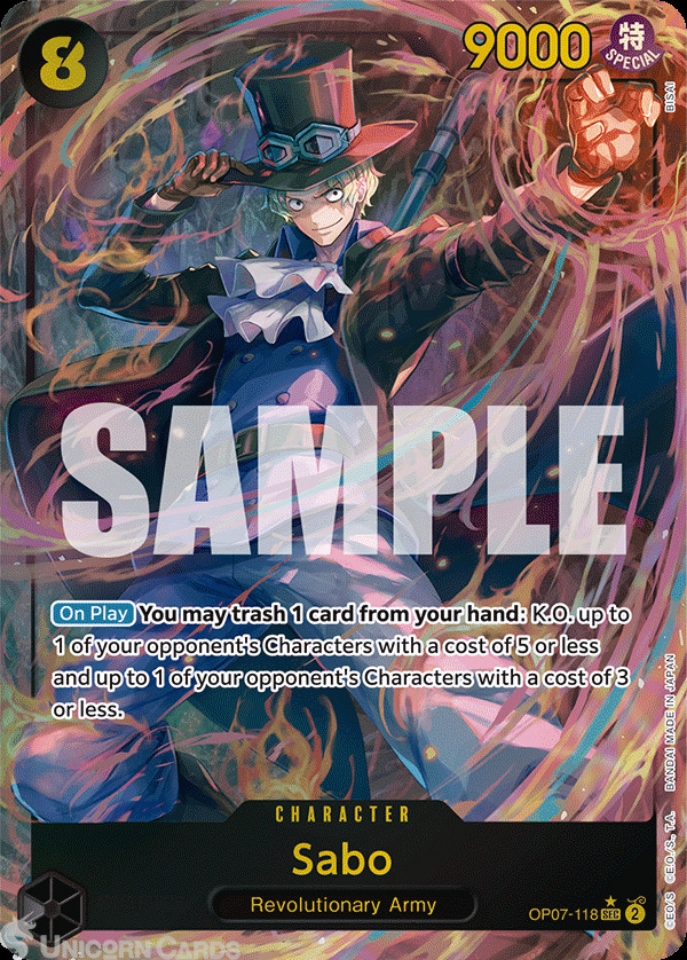 OP07-118 Sabo : Secret Rare Alt Art Foil English One Piece TCG