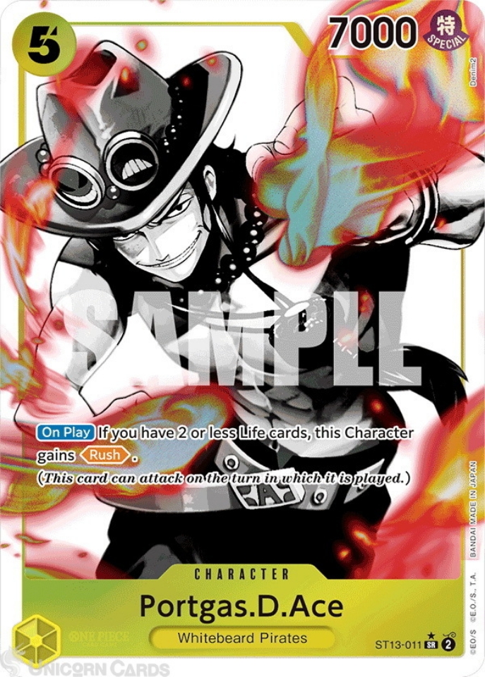 ST13-011 Portgas.D.Ace : Super Rare Alt Art Foil English One Piece