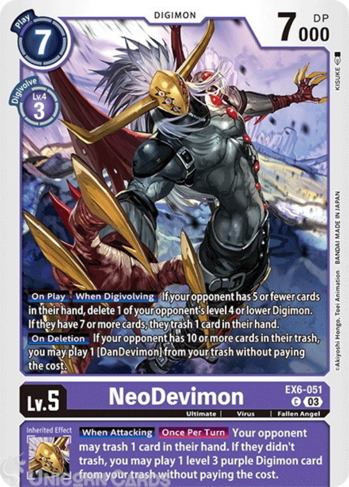 EX6-051 NeoDevimon : Common Digimon Card : EX06: Theme Booster