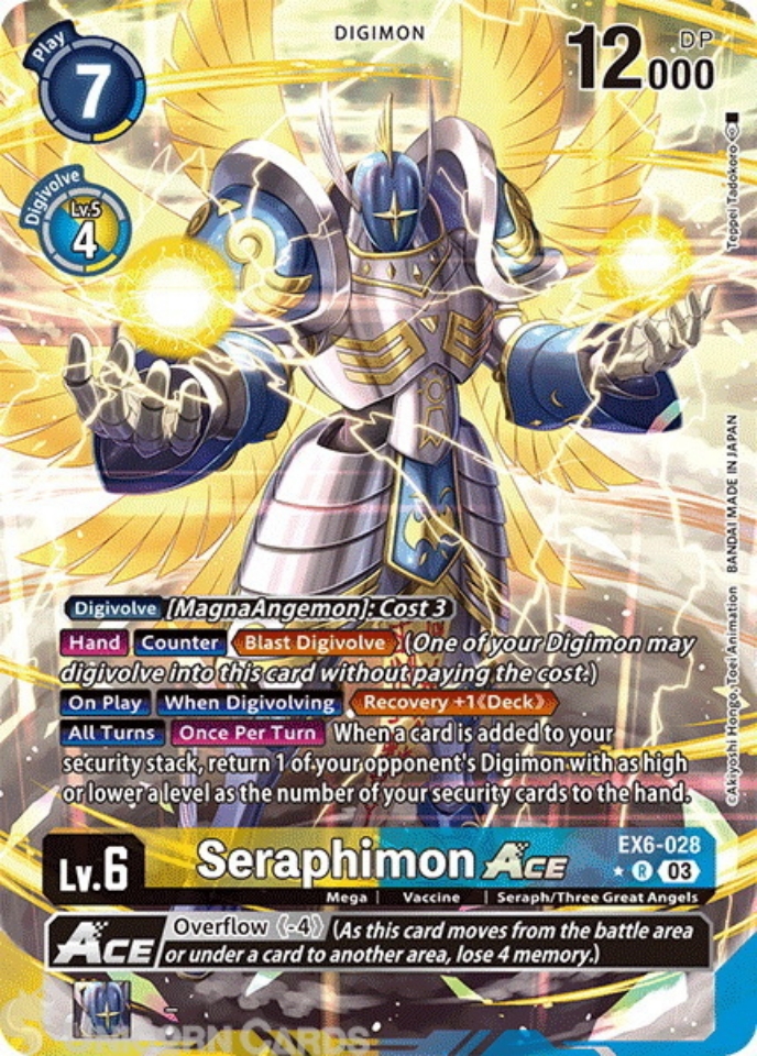 EX6 028 Seraphimon ACE: Rare Alternative Art Digimon Card: EX06: Theme Booster Infernal Ascension