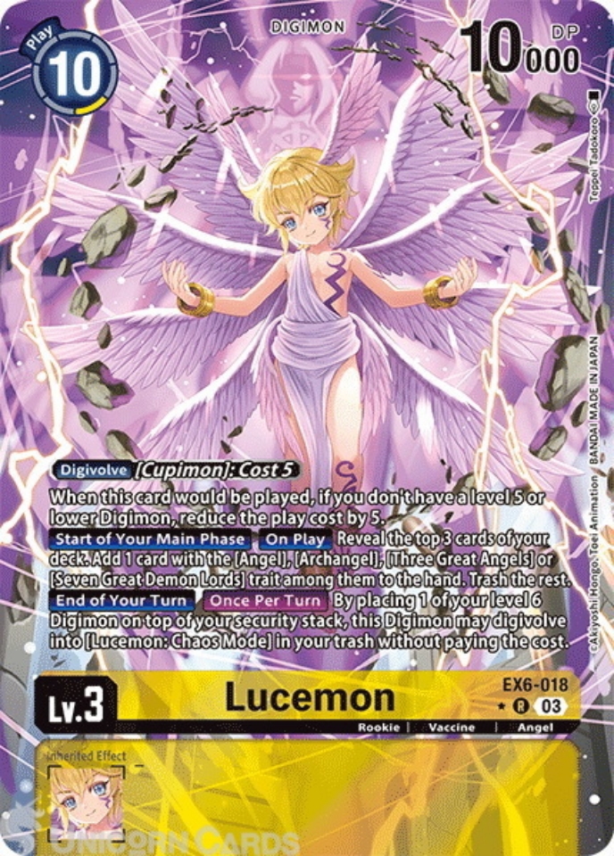 EX6 018 Lucemon: Rare Alternative Art Digimon Card: EX06: Theme Booster Infernal Ascension