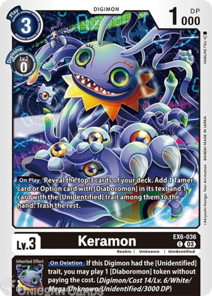EX6-036 Keramon : Common Digimon Card : EX06: Theme Booster