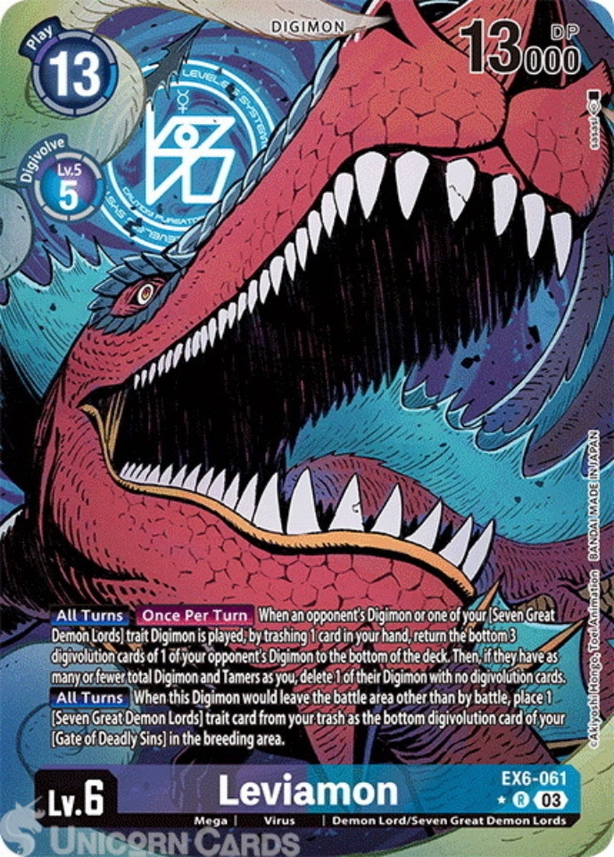 EX6 061 Leviamon: Rare Alternative Art Digimon Card: EX06: Theme Booster Infernal Ascension