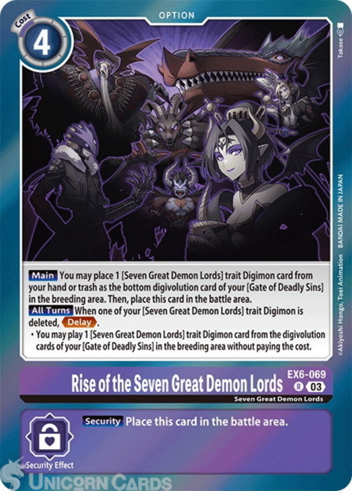 EX6-069 Rise of the Seven Great Demon Lords : Rare Digimon Card