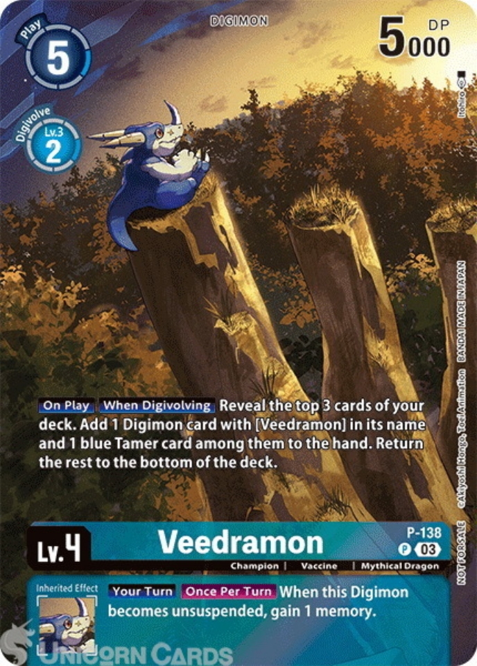 P 138 Veedramon: Promo Digimon Card: BT17: Secret Crisis Update Pack 2024 Box Topper Cards