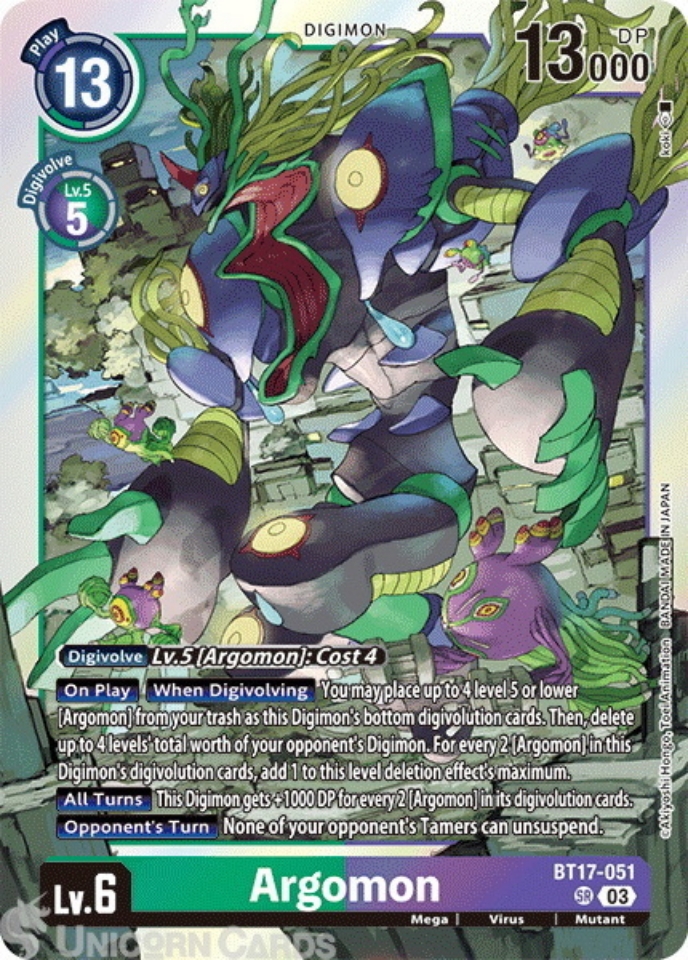BT17-051 Argomon : Super Rare Digimon Card : BT17: Secret Crisis ...