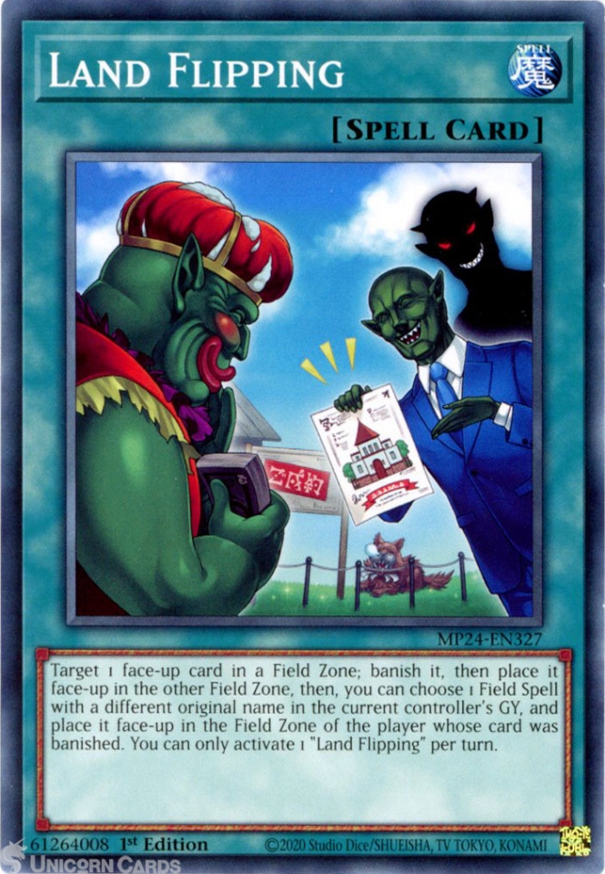 yugioh land cards MP24-EN327 Flipping : Common 1st Edition Card:: Unicorn and only once that turn. YuGiOh Secret Slayers Secret Rare
