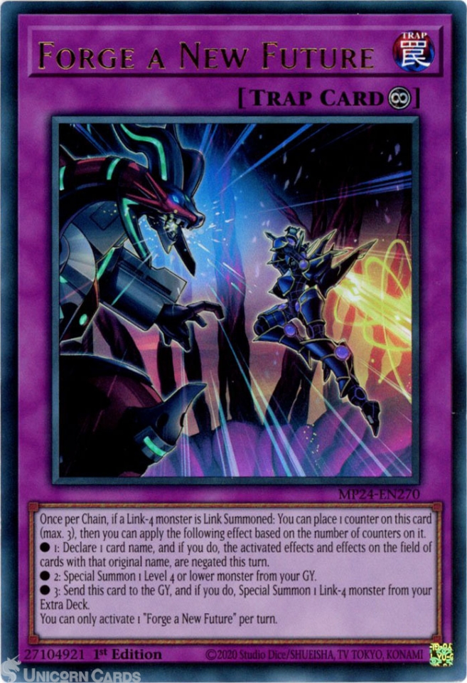 yugioh unreleased cards MP24-EN270 Forge a New Future : Ultra Rare 1st Edition YuGiOh Card::  Unicorn Cards