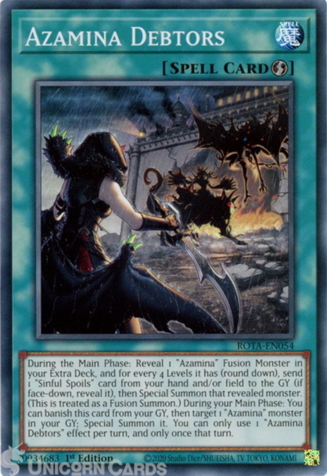 ROTA-EN054 Azamina Debtors : Super Rare 1st Edition YuGiOh Card ...
