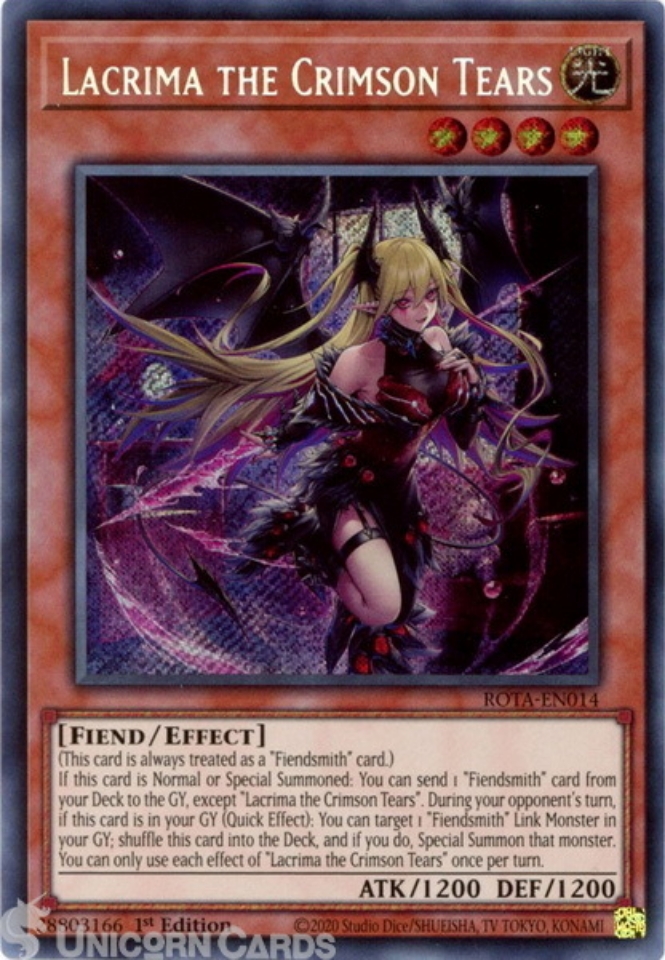 ROTA-EN014 Lacrima the Crimson Tears : Secret Rare 1st Edition