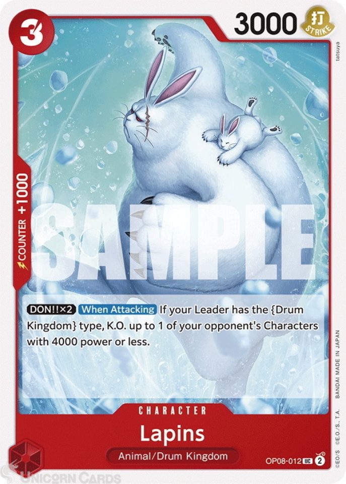OP08-012 Lapins : Uncommon English One Piece TCG Card : OP08: Two