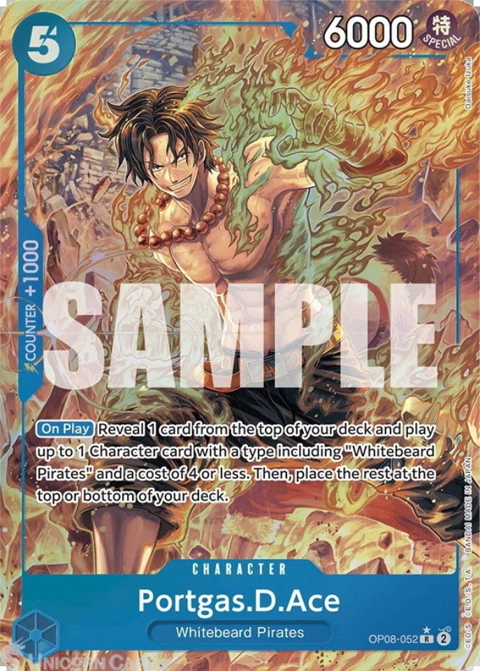 OP08-052 Portgas.D.Ace : Rare Alternative Art English One Piece