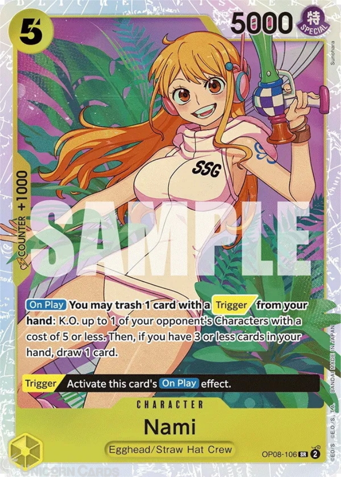 OP08-106 Nami : Super Rare English One Piece TCG Card : OP08: Two