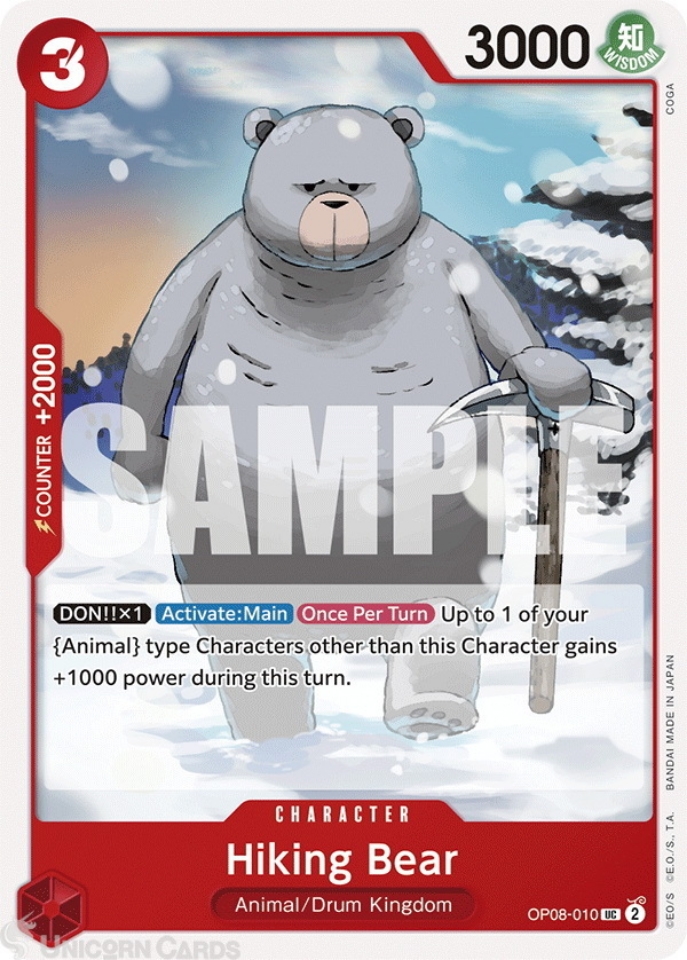 OP08-010 Hiking Bear : Uncommon English One Piece TCG Card : OP08