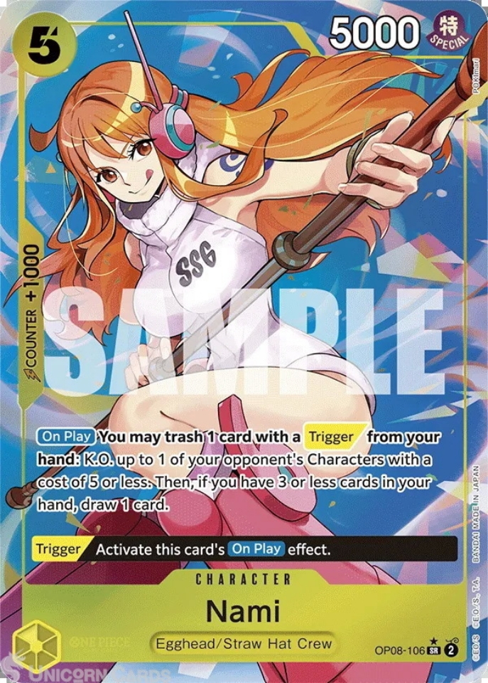 OP08-106 Nami : Super Rare Alternative Art English One Piece TCG