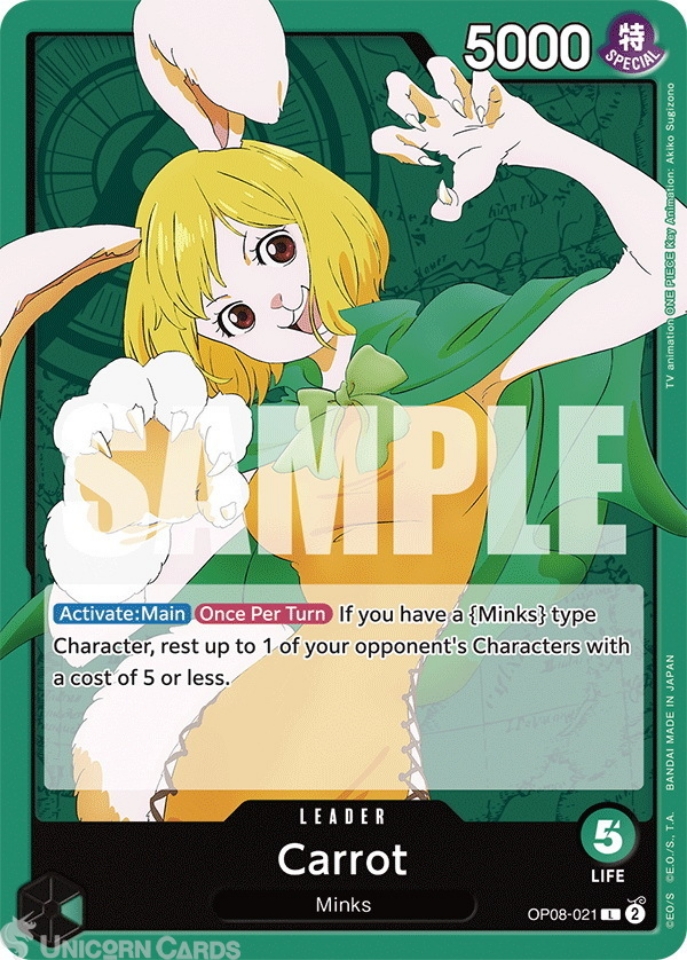 OP08-021 Carrot : Leader English One Piece TCG Card : OP08: Two