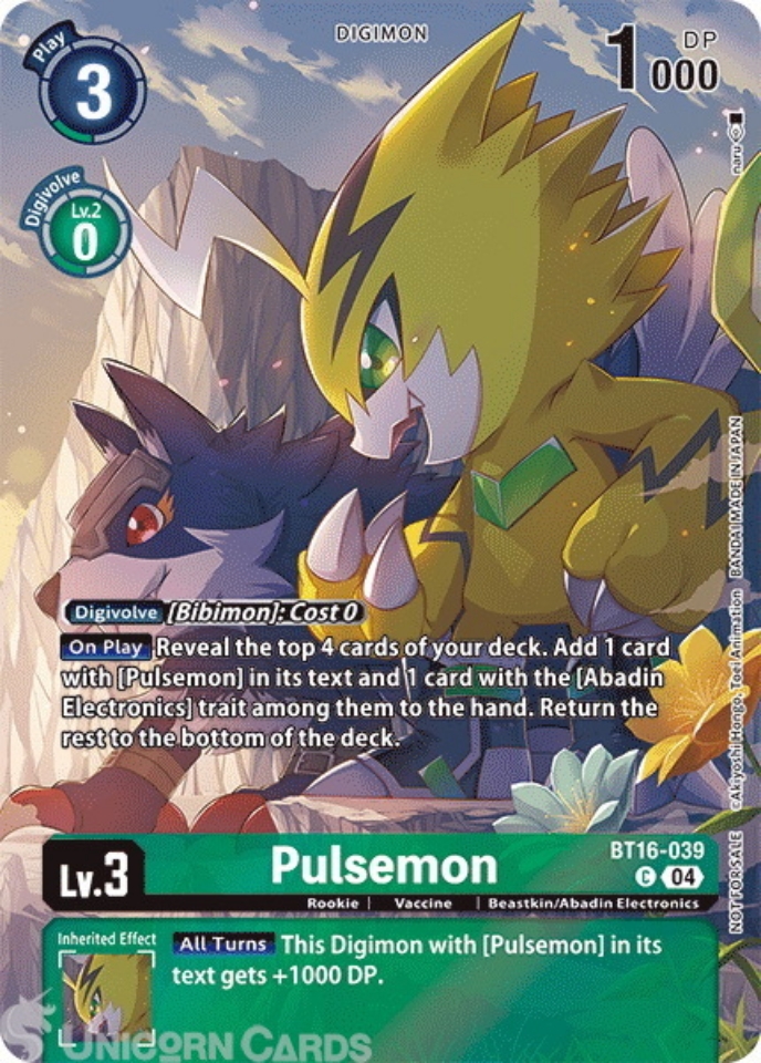 BT16 039 Pulsemon: Common Alternative Art Digimon Card: EX07: Digimon Liberator Legend Pack 2024 Box Topper Cards