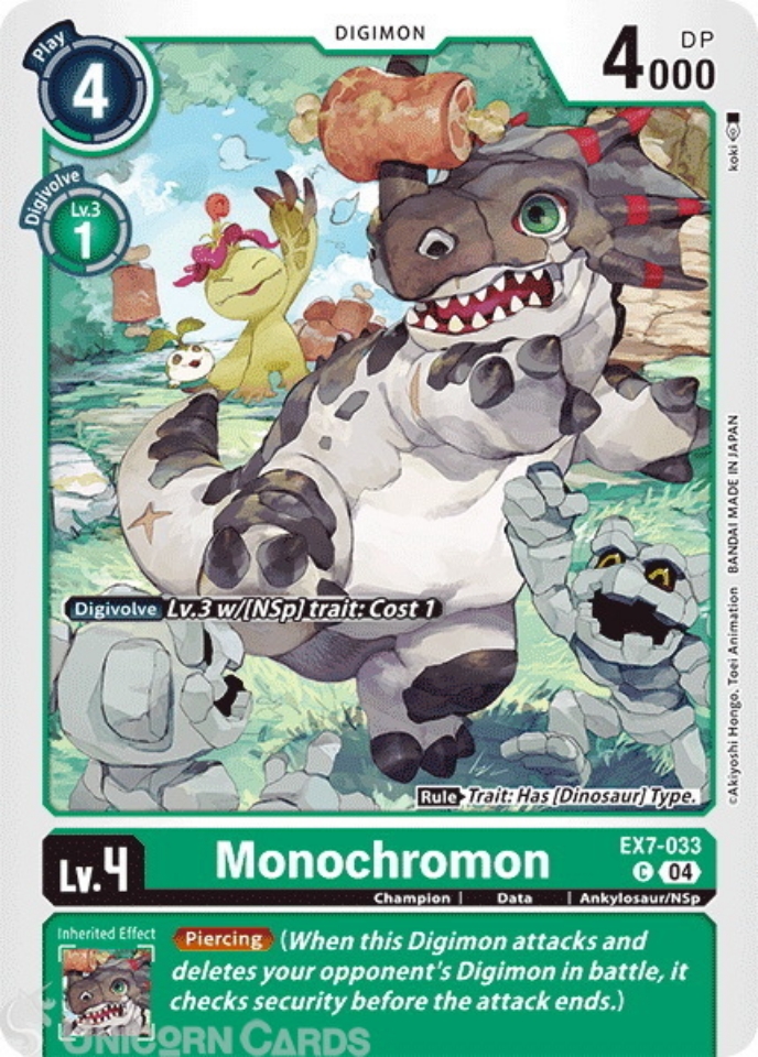 EX7-033 Monochromon : Common Digimon Card : EX07: Digimon