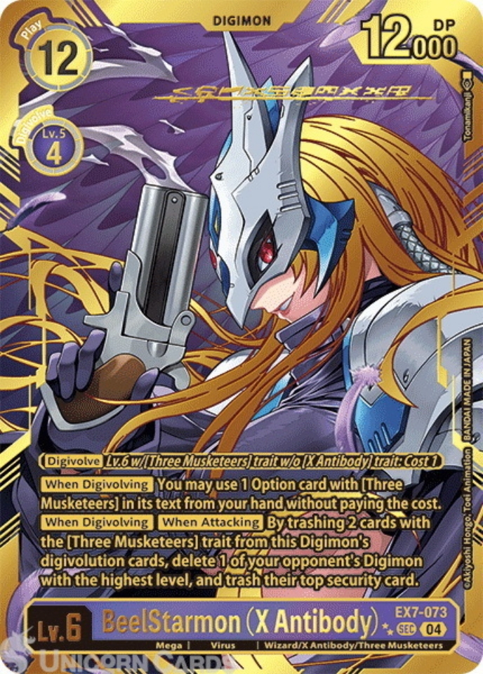 EX7073 BeelStarmon (X Antibody) Rare Pull Digimon Card EX07
