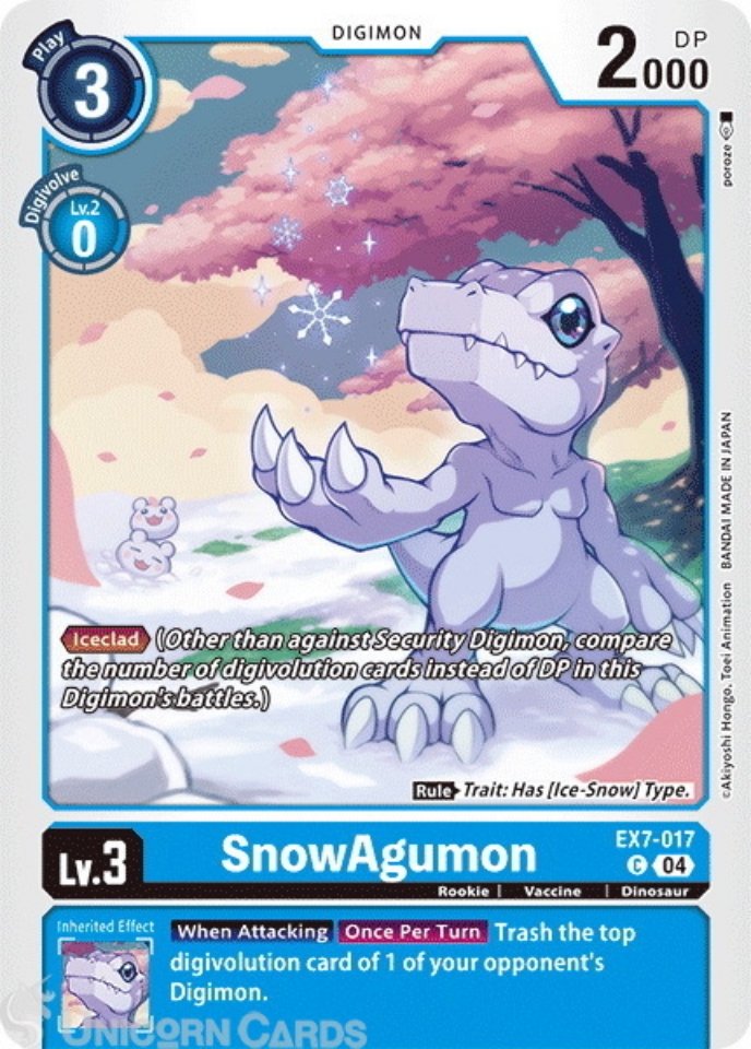 EX7-017 SnowAgumon : Common Digimon Card : EX07: Digimon Liberator ...