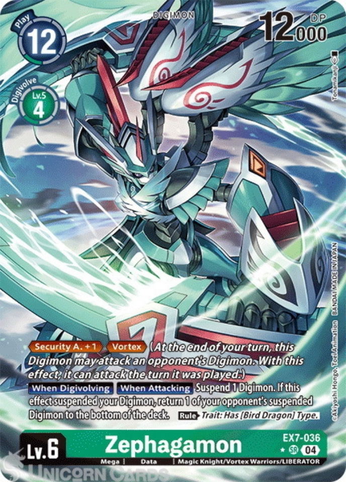 EX7-036 Zephagamon : Super Rare Alternative Art Digimon Card : EX07 ...