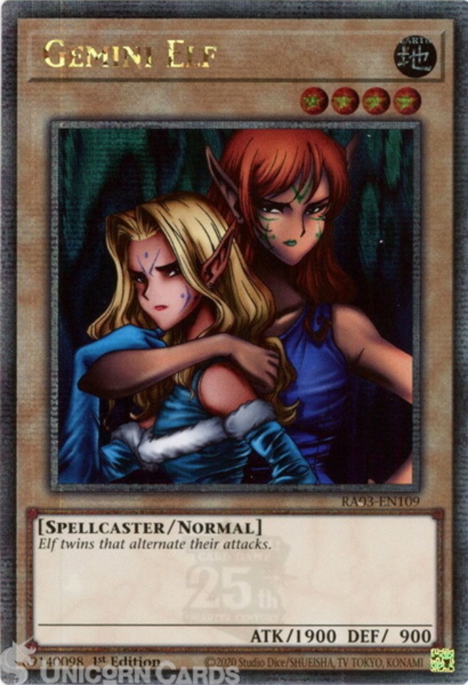 yugioh card gemini elf Yu-Gi-Oh! : RA03-FR109 – Tradingcardsxxx Spellcaster/Toon My take on OG artwork