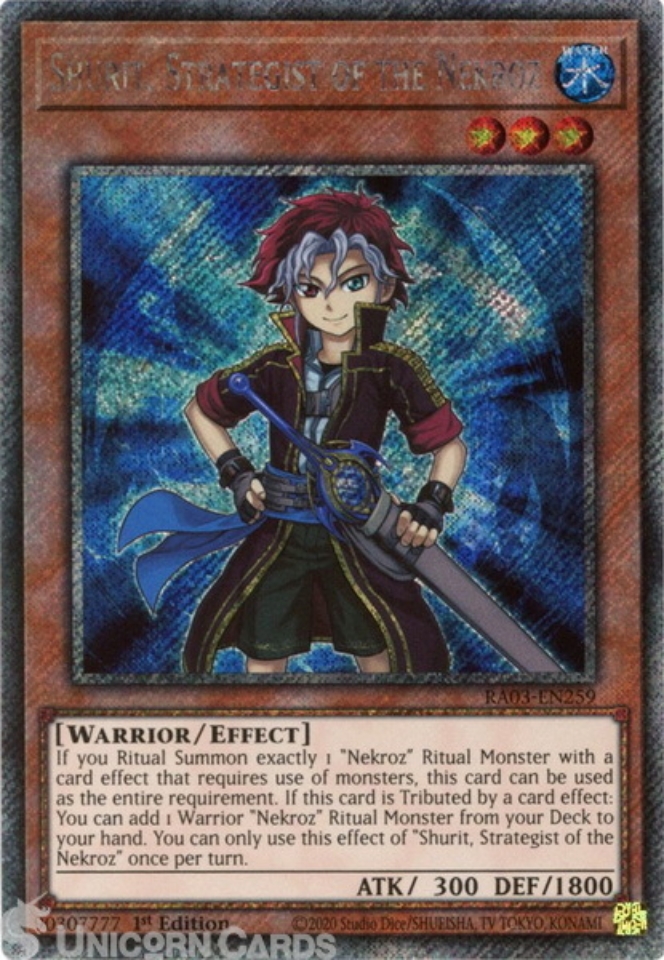 RA03-EN259 Shurit, Strategist of the Nekroz : Platinum Secret Rare 1st ...