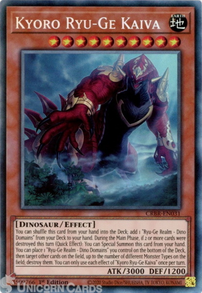 CRBR-EN031 Kyoro Ryu-Ge Kaiva : Collector's Rare 1st Edition YuGiOh ...