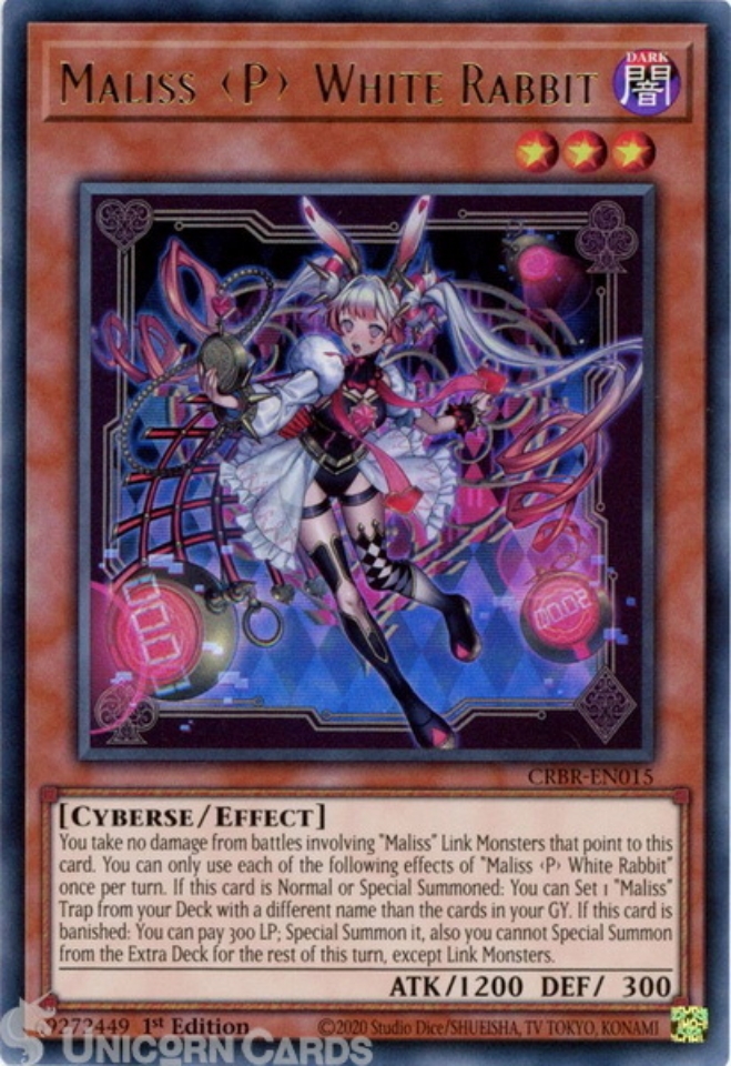 CRBR-EN015 Maliss <P> White Rabbit : Ultra Rare 1st Edition YuGiOh